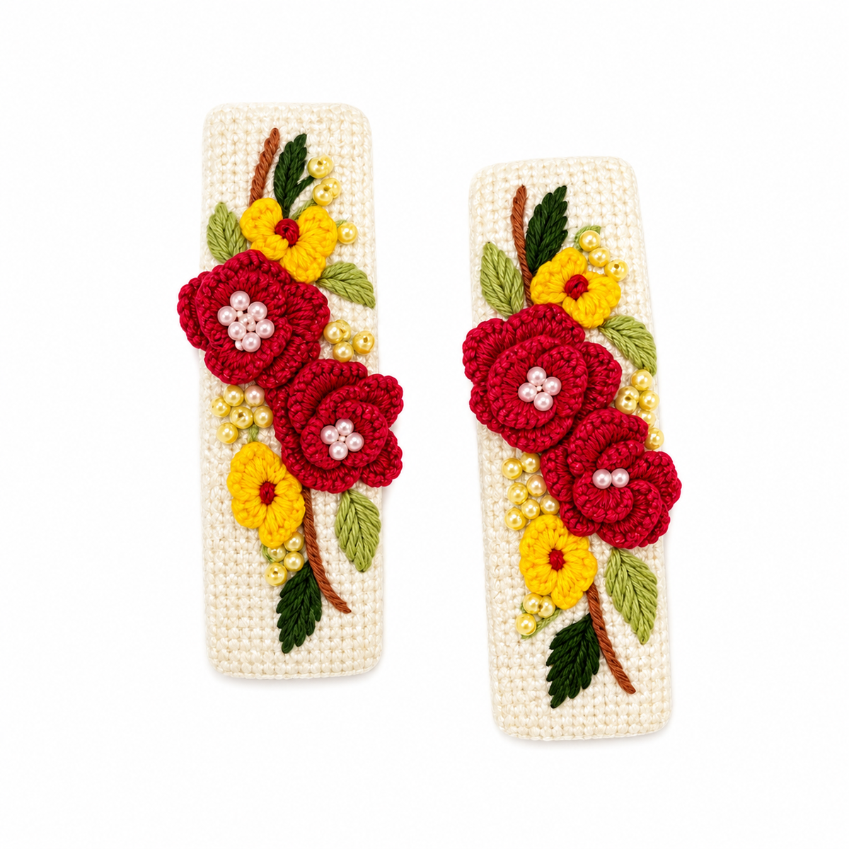 Ruby Blossom Floral Hair Pin