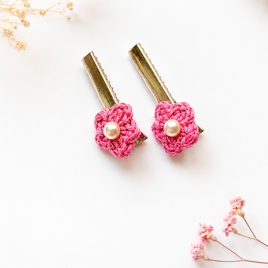 Crochet Flower Hair Clip