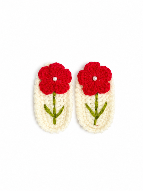 Crochet Flower Hair Clips