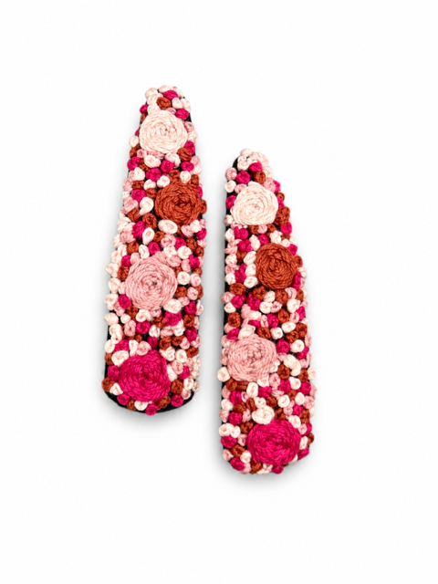 Handmade Floral Embellished Hair Clips